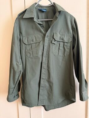 Men's Military Shirt Jacket in Olive Green